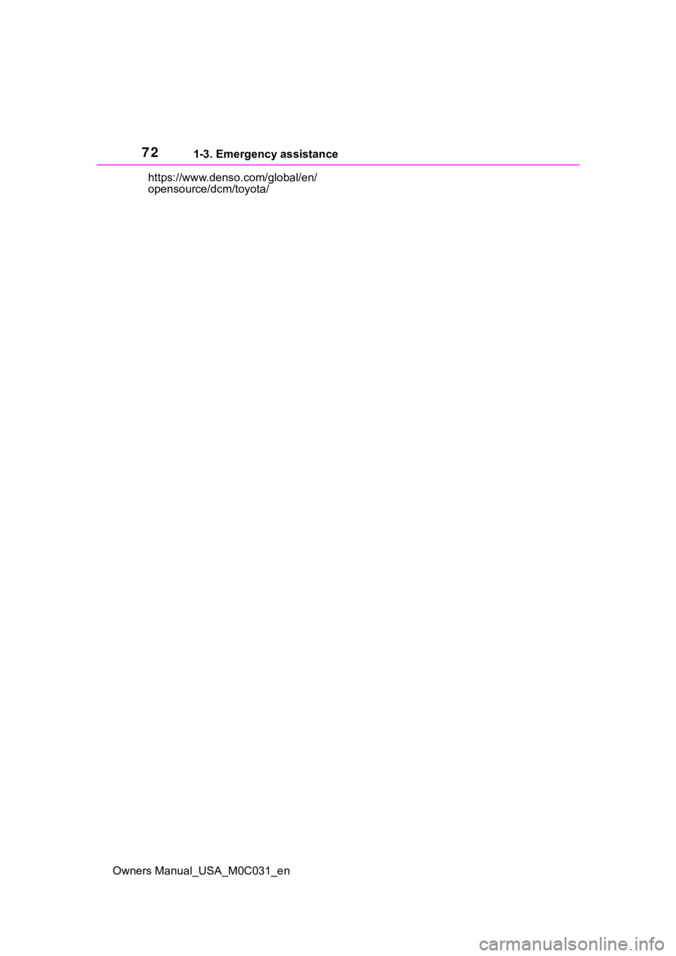 TOYOTA TUNDRA HYBRID 2022 Manual PDF 721-3. Emergency assistance
Owners Manual_USA_M0C031_enhttps://www.denso.com/global/en/
opensource/dcm/toyota/ TOYOTA TUNDRA HYBRID 2022 Manual PDF 721-3. Emergency assistance
Owners Manual_USA_M0C031_enhttps://www.denso.com/global/en/
opensource/dcm/toyota/