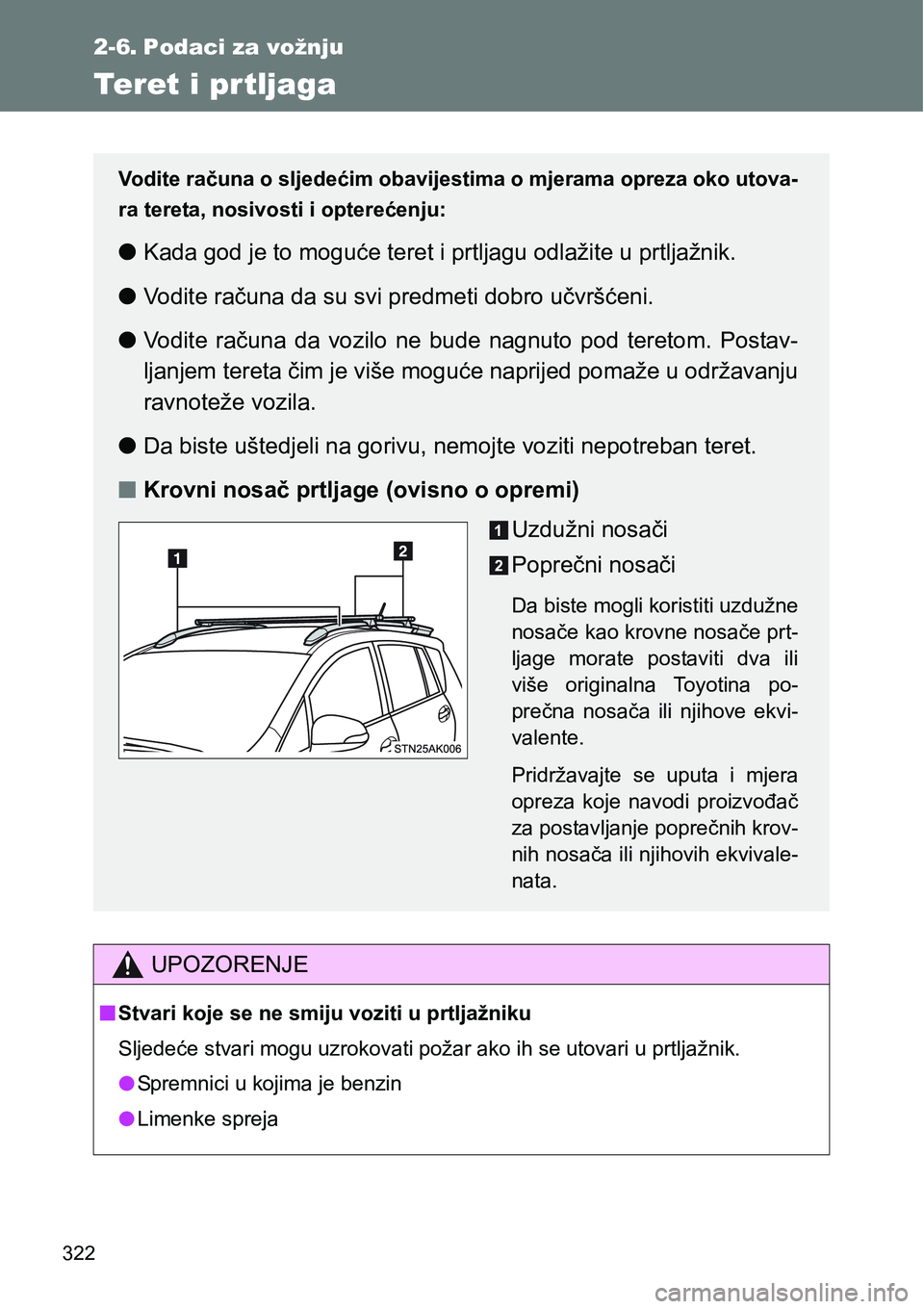 TOYOTA VERSO 2017 Upute Za Rukovanje (in Croatian) 322
2-6. Podaci za vožnju
Teret i pr tljaga
UPOZORENJE
nStvari koje se ne smiju voziti u prtljažniku
<0036004f004d00480047004800fc0048000300560057005900440055004c000300500052004a005800030058005d0055 TOYOTA VERSO 2017 Upute Za Rukovanje (in Croatian) 322
2-6. Podaci za vožnju
Teret i pr tljaga
UPOZORENJE
nStvari koje se ne smiju voziti u prtljažniku
<0036004f004d00480047004800fc0048000300560057005900440055004c000300500052004a005800030058005d0055