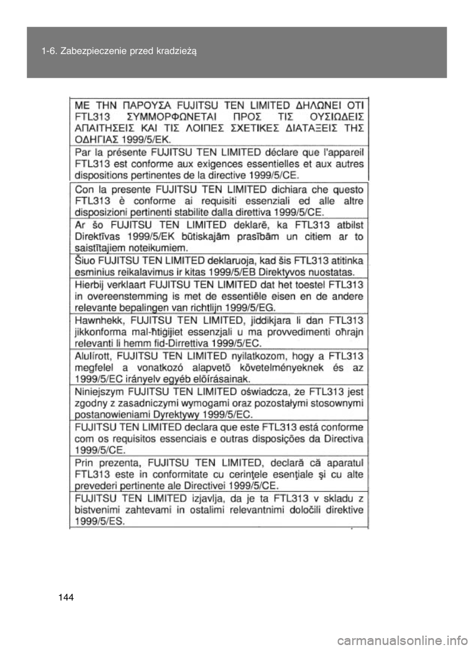 TOYOTA VERSO 2017  Instrukcja obsługi (in Polish) 1-6. Zabezpieczenie przed kradzie˝à
144
11 IO VERSO OM64517E  4/6/17  11:39 AM  Page 144    (Black plate) 