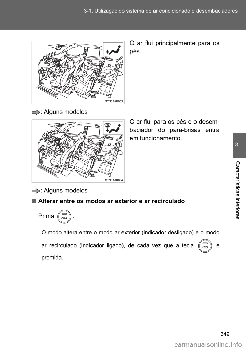 TOYOTA VERSO 2017  Manual de utilização (in Portuguese) ��� ������8�W�L�O�L�]�D�o�m�R��G�R��V�L�V�W�H�P�D��G�H��D�U��F�R�Q�G�L�F�L�R�Q�D�G�R��H��G�H�V�H�P�E�D�F�L�D�G�R�U�H�V
�
�&�D�U�D�F�W�H�U�t�V�W�L�F�D�V��L�Q�W�H�U�L�R�U�H�V�
�2� �D�