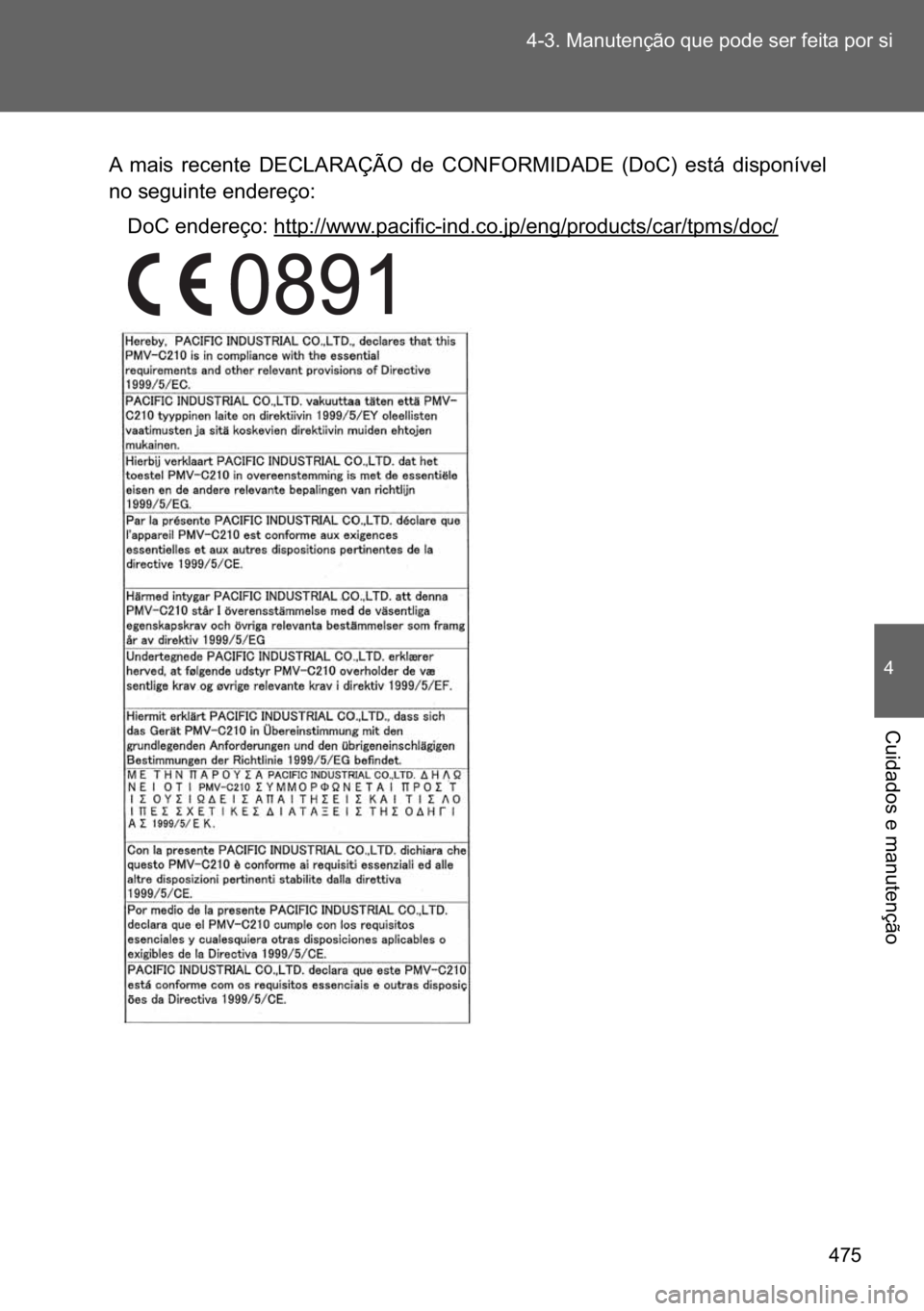 TOYOTA VERSO 2017  Manual de utilização (in Portuguese) ��� ������0�D�Q�X�W�H�Q�o�m�R��T�X�H��S�R�G�H��V�H�U��I�H�L�W�D��S�R�U��V�L
�
�&�X�L�G�D�G�R�V��H��P�D�Q�X�W�H�Q�o�m�R
�$� �P�D�L�V� �U�H�F�H�Q�W�H� ��(�&�/�$�5�$�d�­�2� �G�H� 