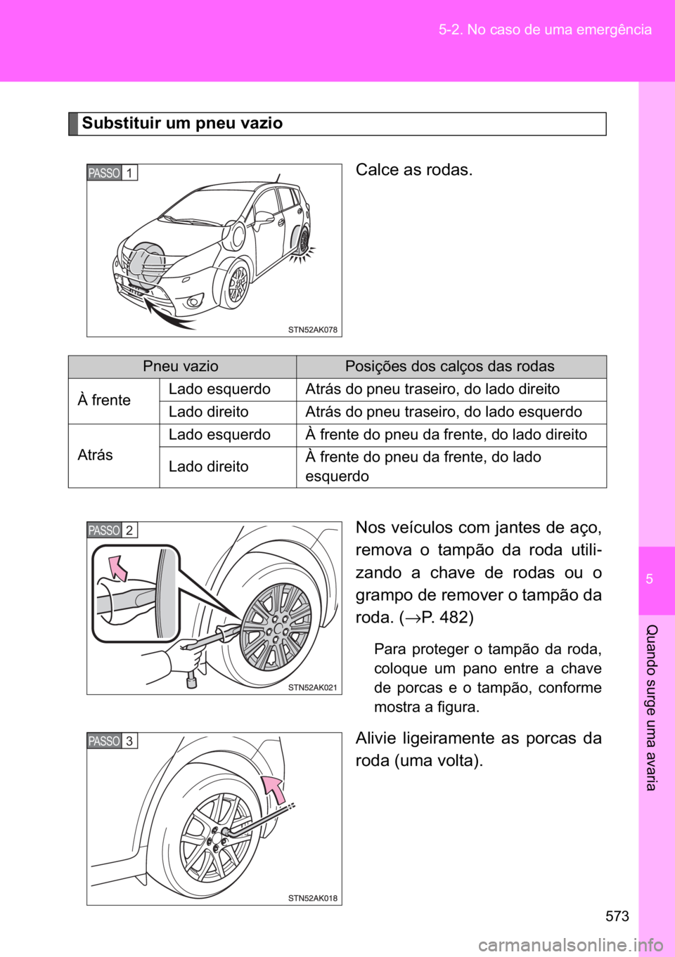 TOYOTA VERSO 2017  Manual de utilização (in Portuguese) �
��� ������1�R��F�D�V�R��G�H��X�P�D��H�P�H�U�J�r�Q�F�L�D
�4�X�D�Q�G�R��V�X�U�J�H��X�P�D��D�Y�D�U�L�D
�6�X�E�V�W�L�W�X�L�U��X�P��S�Q�H�X��Y�D�]�L�R
�&�D�O�F�H��D�V��U�R�G�D�V�
�1