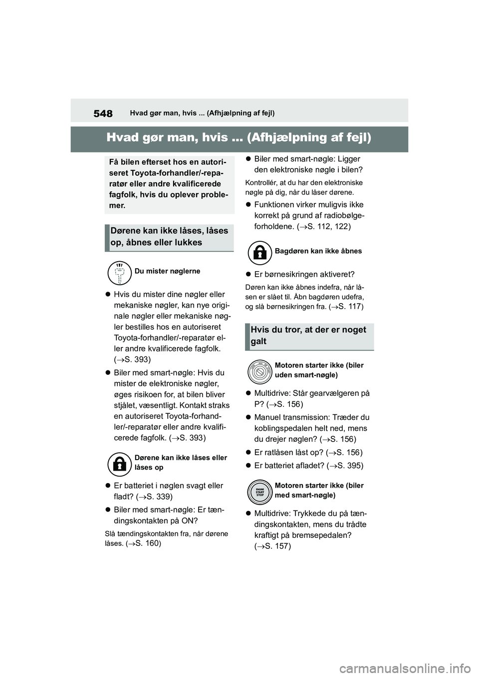 TOYOTA YARIS HATCHBACK 2021 Brugsanvisning (in Danish) 548
YARIS(HB) Owners Manual_Europe_MK0001_da
Hvad gør man, hvis ... (Afhjælpning af fejl)
1-1.Hvad gør man, hvis ... (Afhjælpning af fejl)Hvad gør man, hvis ... (Afhjælpning af fejl)
Hvis du TOYOTA YARIS HATCHBACK 2021 Brugsanvisning (in Danish) 548
YARIS(HB) Owners Manual_Europe_MK0001_da
Hvad gør man, hvis ... (Afhjælpning af fejl)
1-1.Hvad gør man, hvis ... (Afhjælpning af fejl)Hvad gør man, hvis ... (Afhjælpning af fejl)
Hvis du