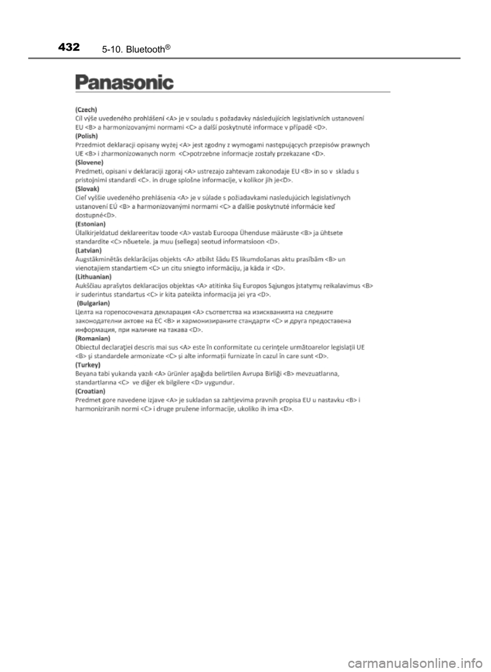 TOYOTA YARIS HATCHBACK 2019  Instrukcja obsługi (in Polish) 4325-10. Bluetooth®
10 YARIS OM52A54E  8/4/19  11:07  Page 432    (Black plate) 