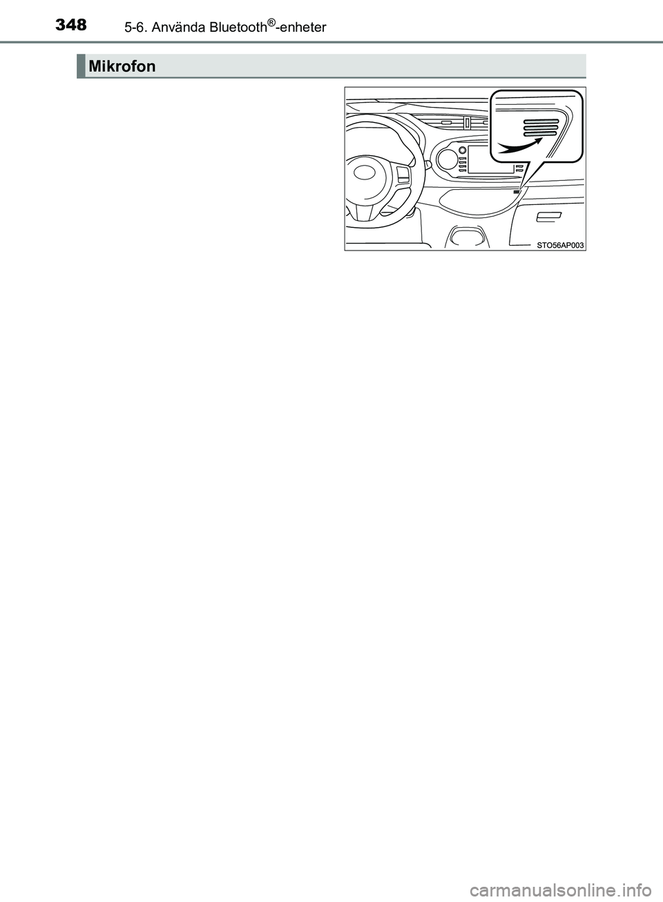 TOYOTA YARIS HATCHBACK 2019 Bruksanvisningar (in Swedish) 3485-6. Använda Bluetooth®-enheter
OM52A54SE
Mikrofon
OM52A54SE.book Page 348 Monday, May 27, 2019 10:37 AM TOYOTA YARIS HATCHBACK 2019 Bruksanvisningar (in Swedish) 3485-6. Använda Bluetooth®-enheter
OM52A54SE
Mikrofon
OM52A54SE.book Page 348 Monday, May 27, 2019 10:37 AM