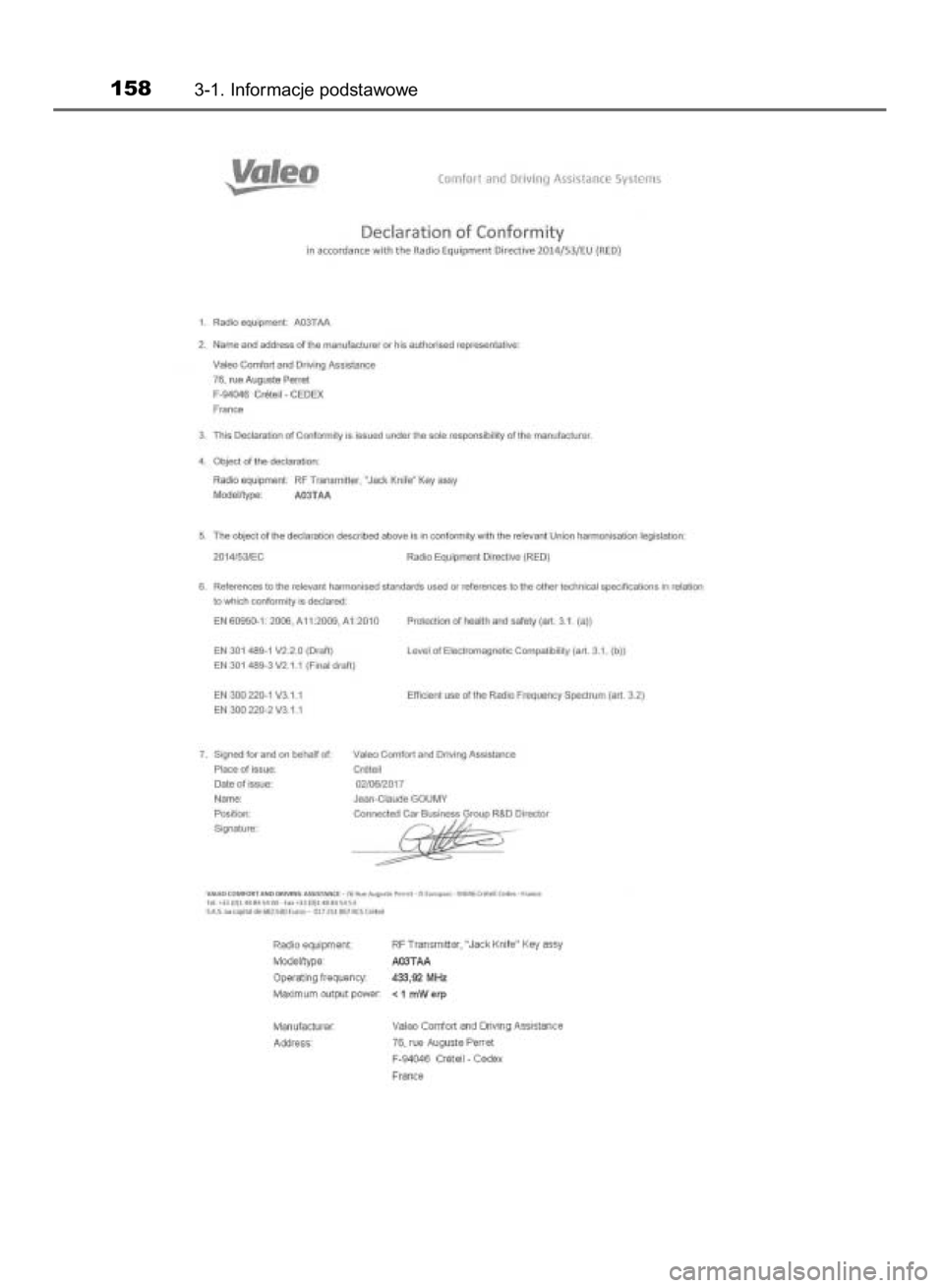 TOYOTA YARIS HATCHBACK 2018  Instrukcja obsługi (in Polish) 1583-1. Informacje podstawowe
15 YARIS HV OM52C96E  4/9/18  11:48 AM  Page 158    (Black plate) 