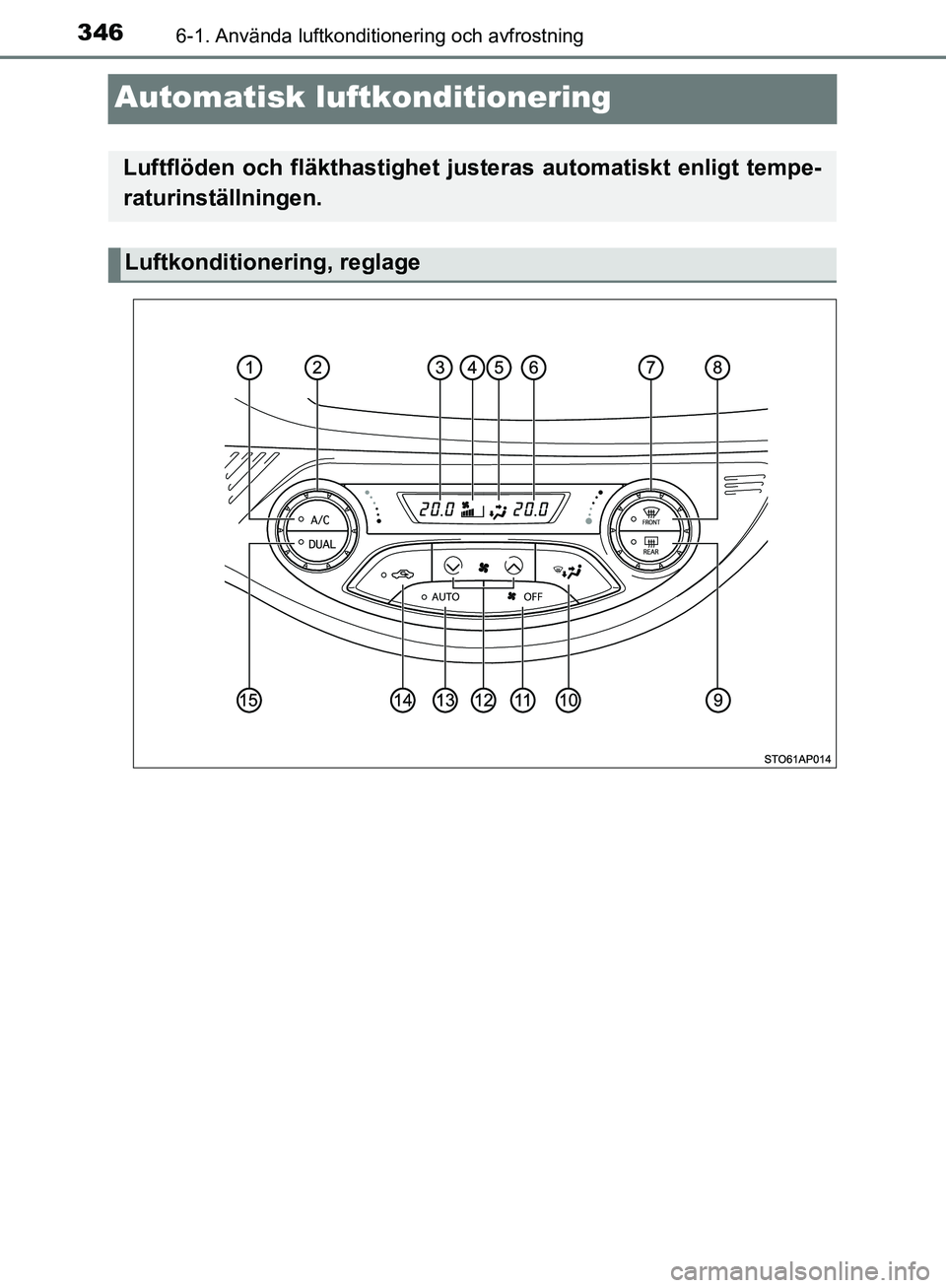 TOYOTA YARIS HATCHBACK 2017  Bruksanvisningar (in Swedish) 3466-1. Använda luftkonditionering och avfrostning
YARIS_HV_OM_Europe_OM52J66SE
Automatisk luftkonditionering
Luftflöden och fläkthastighet justeras automatiskt enligt tempe-
raturinställningen.
L