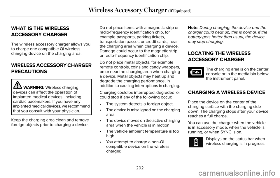 LINCOLN AVIATOR 2023 Repair Manual WHAT IS THE WIRELESS
ACCESSORY CHARGER
The wireless accessory charger allows you
to charge one compatible Qi wireless
charging device on the charging area.
WIRELESS ACCESSORY CHARGER
PRECAUTIONS
WARNI LINCOLN AVIATOR 2023 Repair Manual WHAT IS THE WIRELESS
ACCESSORY CHARGER
The wireless accessory charger allows you
to charge one compatible Qi wireless
charging device on the charging area.
WIRELESS ACCESSORY CHARGER
PRECAUTIONS
WARNI