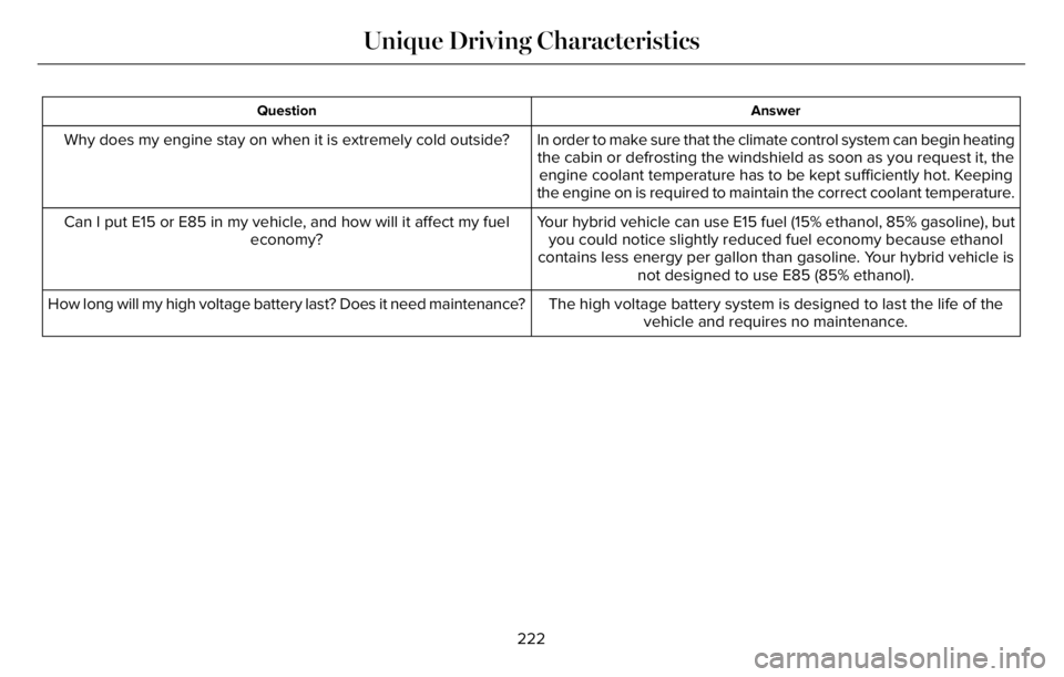 LINCOLN AVIATOR 2023 Owners Manual Answer Question
In order to make sure that the climate control system can begin heating
the cabin or defrosting the windshield as soon as you request it, the
engine coolant temperature has to be kept LINCOLN AVIATOR 2023 Owners Manual Answer Question
In order to make sure that the climate control system can begin heating
the cabin or defrosting the windshield as soon as you request it, the
engine coolant temperature has to be kept