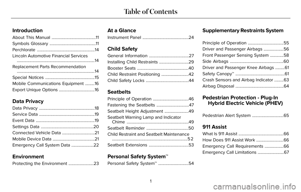 LINCOLN AVIATOR 2023  Owners Manual Introduction
About This Manual ..........................................11
Symbols Glossary ............................................11
Perchlorate ................................................