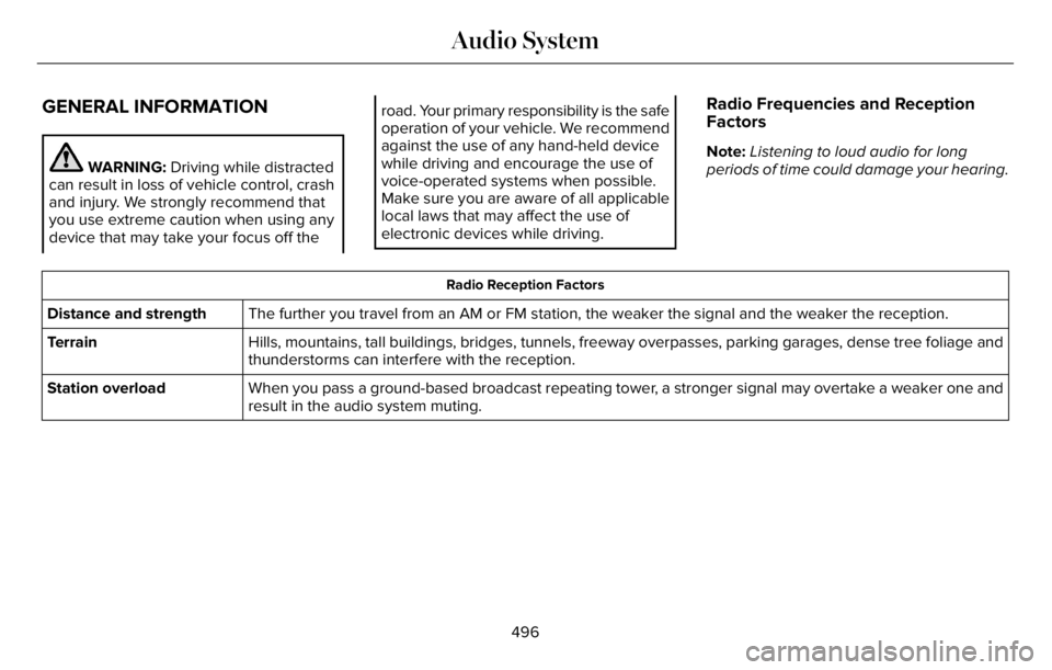 LINCOLN AVIATOR 2023 Manual PDF GENERAL INFORMATION
WARNING: Driving while distracted
can result in loss of vehicle control, crash
and injury. We strongly recommend that
you use extreme caution when using any
device that may take yo LINCOLN AVIATOR 2023 Manual PDF GENERAL INFORMATION
WARNING: Driving while distracted
can result in loss of vehicle control, crash
and injury. We strongly recommend that
you use extreme caution when using any
device that may take yo