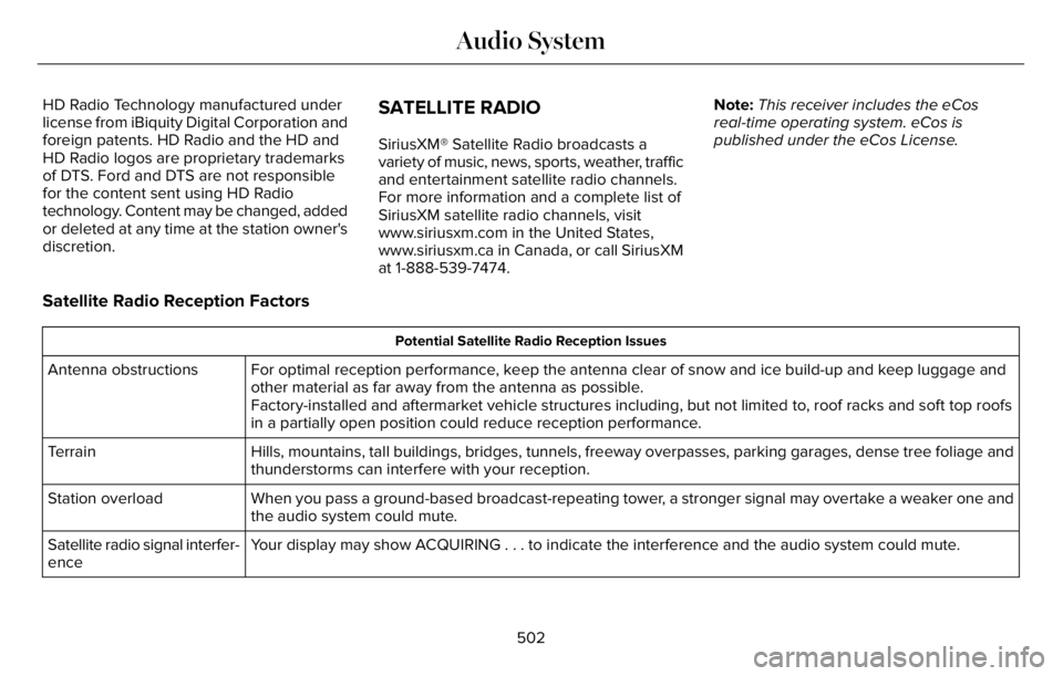 LINCOLN AVIATOR 2023 Owners Manual HD Radio Technology manufactured under
license from iBiquity Digital Corporation and
foreign patents. HD Radio and the HD and
HD Radio logos are proprietary trademarks
of DTS. Ford and DTS are not res LINCOLN AVIATOR 2023 Owners Manual HD Radio Technology manufactured under
license from iBiquity Digital Corporation and
foreign patents. HD Radio and the HD and
HD Radio logos are proprietary trademarks
of DTS. Ford and DTS are not res