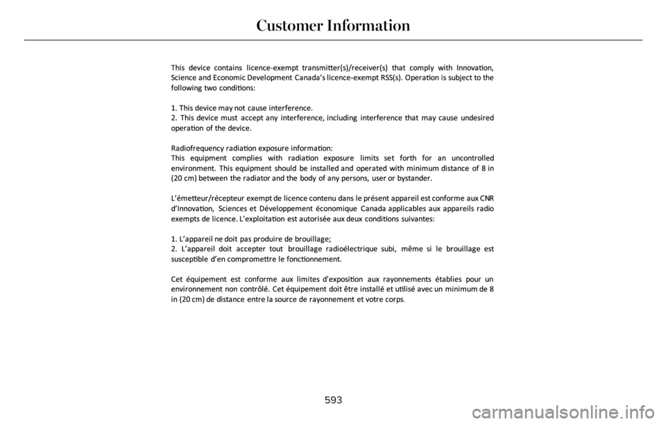 LINCOLN AVIATOR 2023  Owners Manual E351800E351800
593
Customer Information 