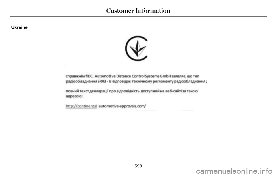 LINCOLN AVIATOR 2023  Owners Manual Ukraine
E356737E356737
598
Customer Information 