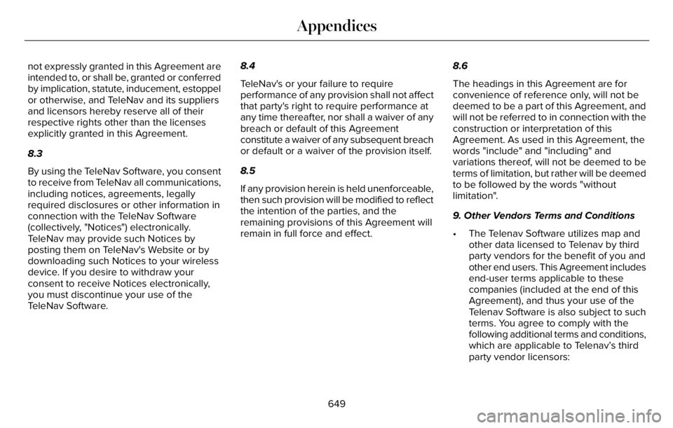 LINCOLN AVIATOR 2023 Manual Online not expressly granted in this Agreement are
intended to, or shall be, granted or conferred
by implication, statute, inducement, estoppel
or otherwise, and TeleNav and its suppliers
and licensors hereb LINCOLN AVIATOR 2023 Manual Online not expressly granted in this Agreement are
intended to, or shall be, granted or conferred
by implication, statute, inducement, estoppel
or otherwise, and TeleNav and its suppliers
and licensors hereb