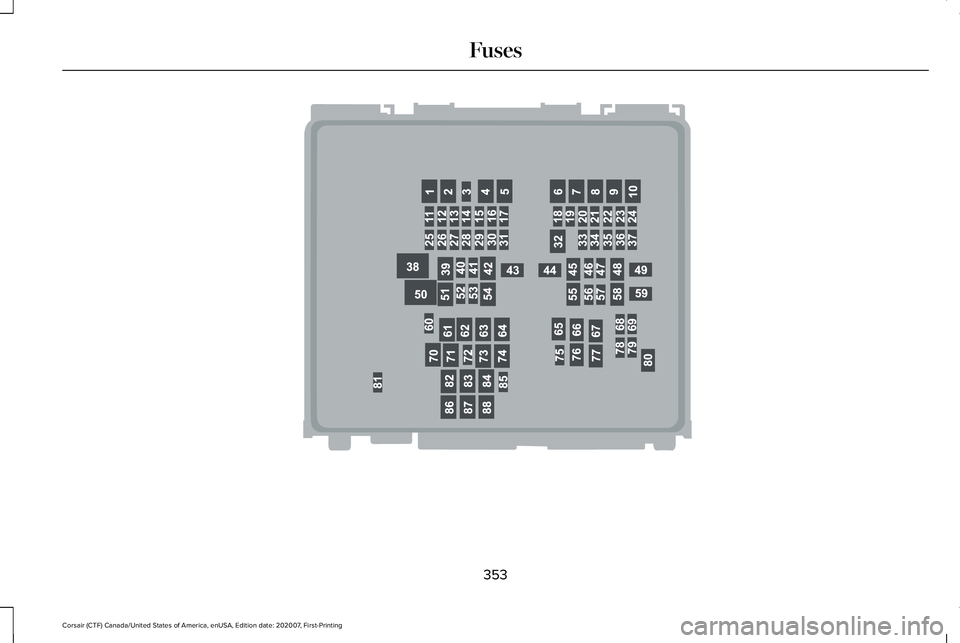 LINCOLN CORSAIR 2021  Owners Manual 353
Corsair (CTF) Canada/United States of America, enUSA, Edition date: 202007, First-Printing Fuses E292669   