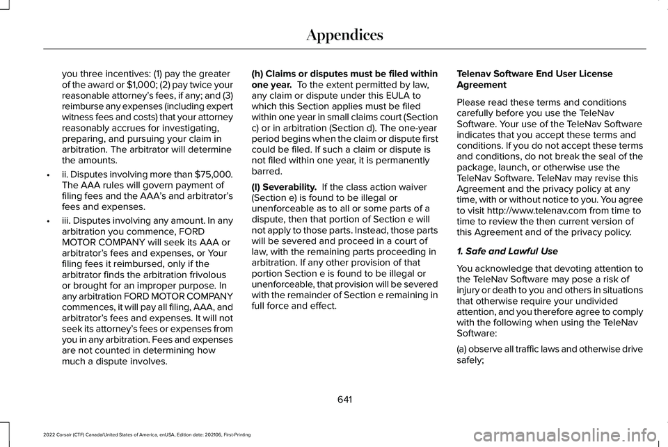 LINCOLN CORSAIR 2022 Owners Manual you three incentives: (1) pay the greater
of the award or $1,000; (2) pay twice your
reasonable attorney’
s fees, if any; and (3)
reimburse any expenses (including expert
witness fees and costs) tha LINCOLN CORSAIR 2022 Owners Manual you three incentives: (1) pay the greater
of the award or $1,000; (2) pay twice your
reasonable attorney’
s fees, if any; and (3)
reimburse any expenses (including expert
witness fees and costs) tha