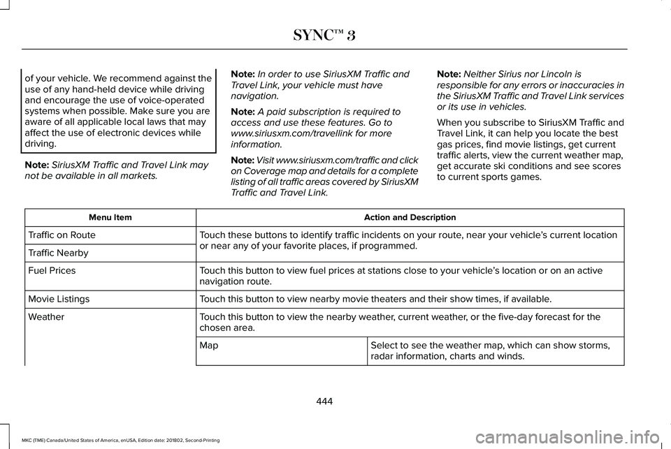 LINCOLN MKC 2019 Owners Manual of your vehicle. We recommend against theuse of any hand-held device while drivingand encourage the use of voice-operatedsystems when possible. Make sure you areaware of all applicable local laws that LINCOLN MKC 2019 Owners Manual of your vehicle. We recommend against theuse of any hand-held device while drivingand encourage the use of voice-operatedsystems when possible. Make sure you areaware of all applicable local laws that