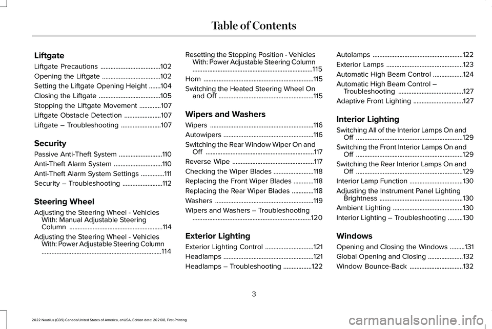 LINCOLN NAUTILUS 2022 Owners Manual (586 Pages)