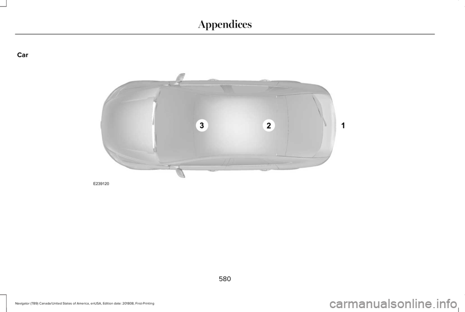 LINCOLN NAVIGATOR 2019 Owners Manual Car
580
Navigator (TB9) Canada/United States of America, enUSA, Edition date: 201808, First-Printing
AppendicesE239120 LINCOLN NAVIGATOR 2019 Owners Manual Car
580
Navigator (TB9) Canada/United States of America, enUSA, Edition date: 201808, First-Printing
AppendicesE239120