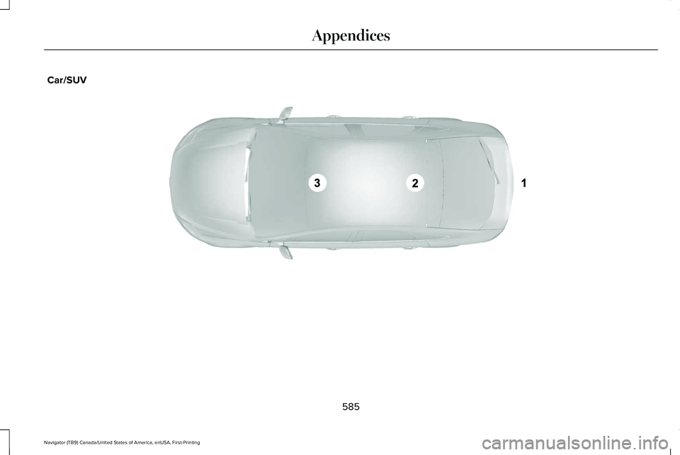 LINCOLN NAVIGATOR 2021  Owners Manual Car/SUV
585
Navigator (TB9) Canada/United States of America, enUSA, First-Printing AppendicesE239120   
