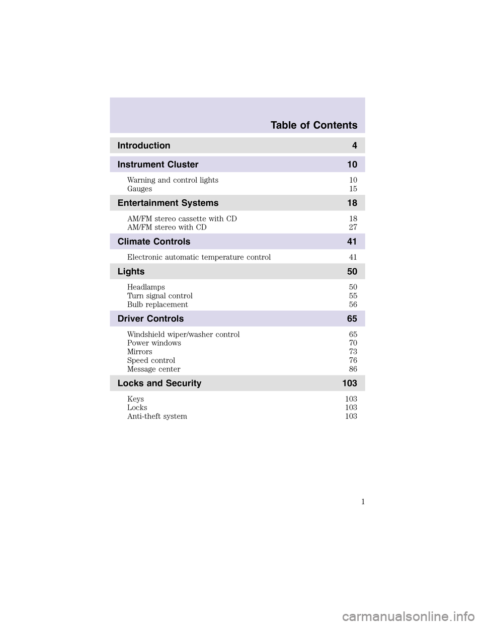 LINCOLN AVIATOR 2003  Owners Manual 