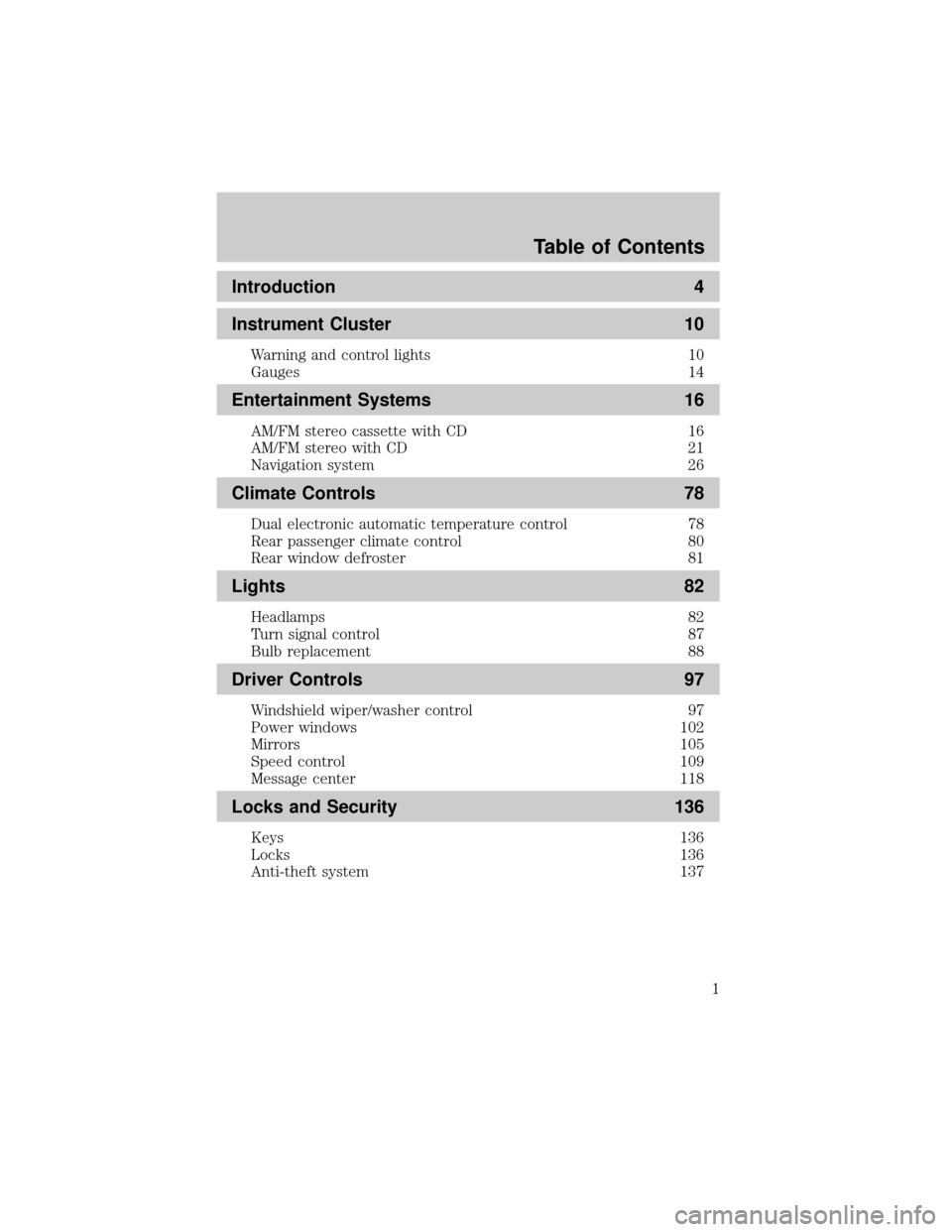 LINCOLN AVIATOR 2004  Owners Manual 