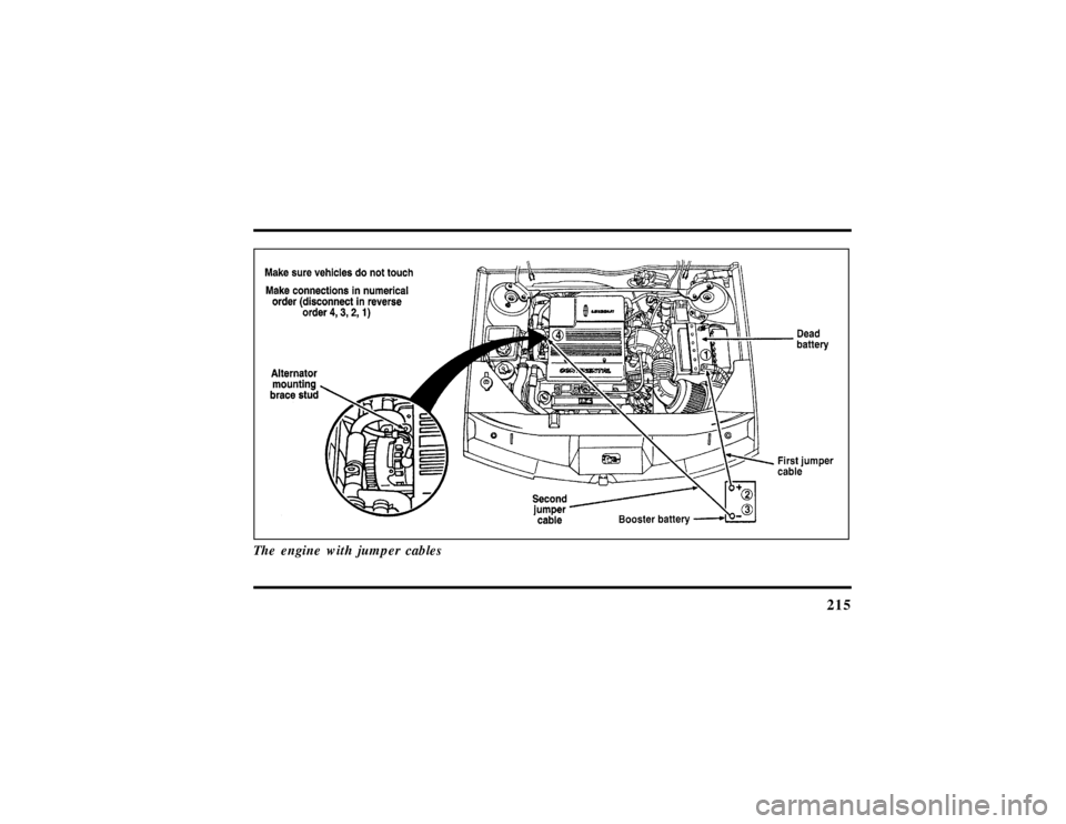LINCOLN CONTINENTAL 1997  Owners Manual 215
The engine with jumper cables
File:10fnerc.ex
Update:Fri Sep  6 08:49:57 1996 