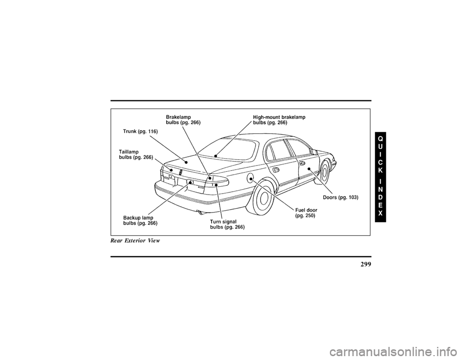 LINCOLN CONTINENTAL 1997  Owners Manual 299
Rear Exterior View
File:16fnqic.ex
Update:Tue Sep 17 08:28:40 1996 