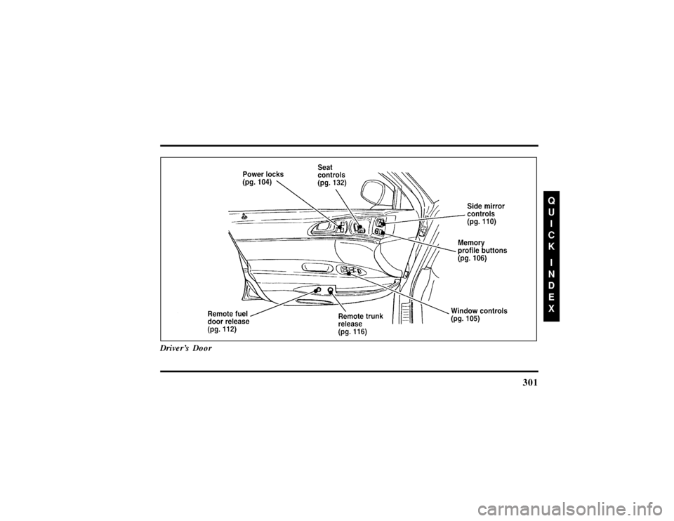 LINCOLN CONTINENTAL 1997  Owners Manual 301
Drivers Door
File:16fnqic.ex
Update:Tue Sep 17 08:28:40 1996 