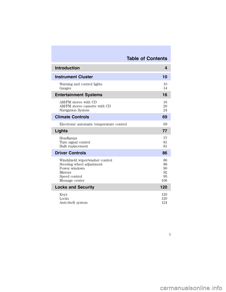 LINCOLN LS 2003  Owners Manual 