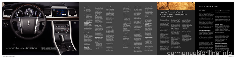LINCOLN MKS 2010  Quick Reference Guide 
