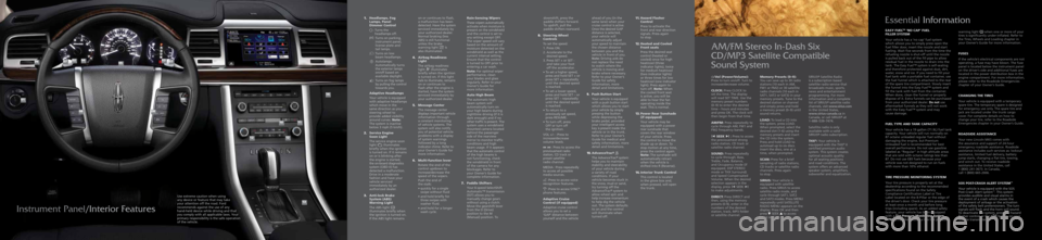 LINCOLN MKS 2011  Quick Reference Guide 