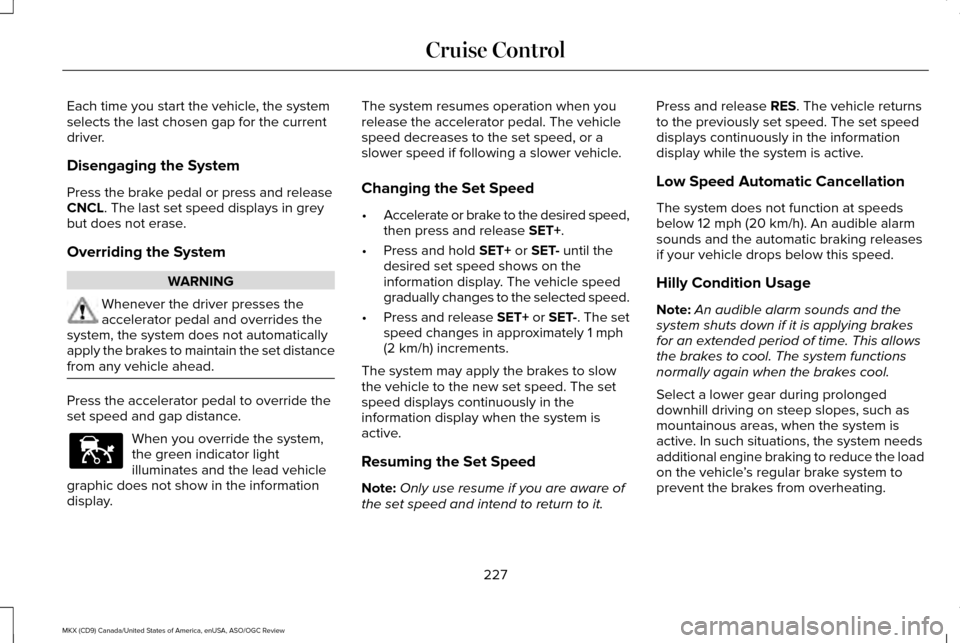 LINCOLN MKX 2016 Owners Manual (563 Pages), Page 230 Note The reverse