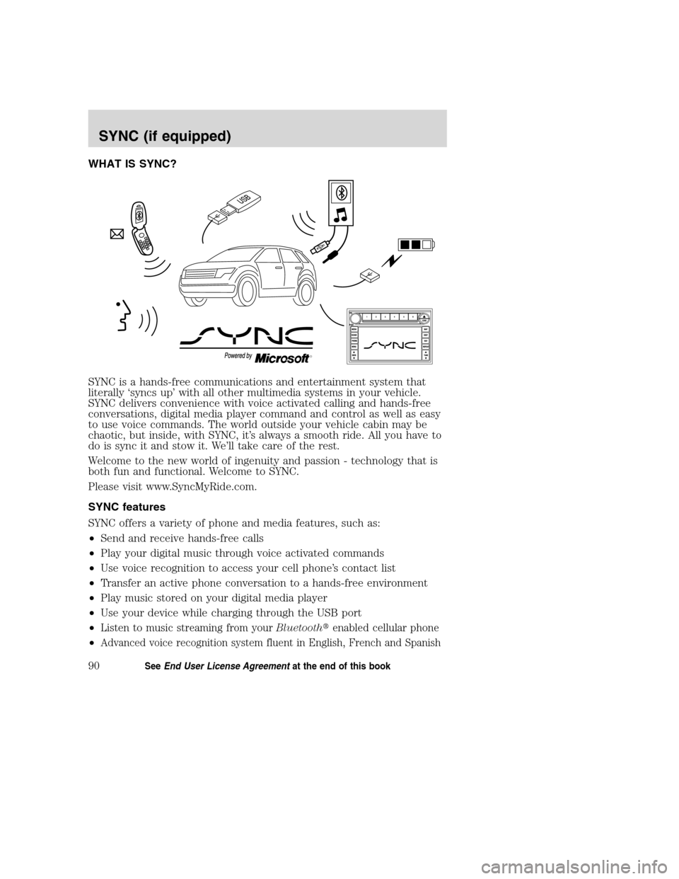 LINCOLN NAVIGATOR 2008 Navigation Manual WHAT IS SYNC?
SYNC is a hands-free communications and entertainment system that
literally ‘syncs up’ with all other multimedia systems in your vehicle.
SYNC delivers convenience with voice activat LINCOLN NAVIGATOR 2008 Navigation Manual WHAT IS SYNC?
SYNC is a hands-free communications and entertainment system that
literally ‘syncs up’ with all other multimedia systems in your vehicle.
SYNC delivers convenience with voice activat