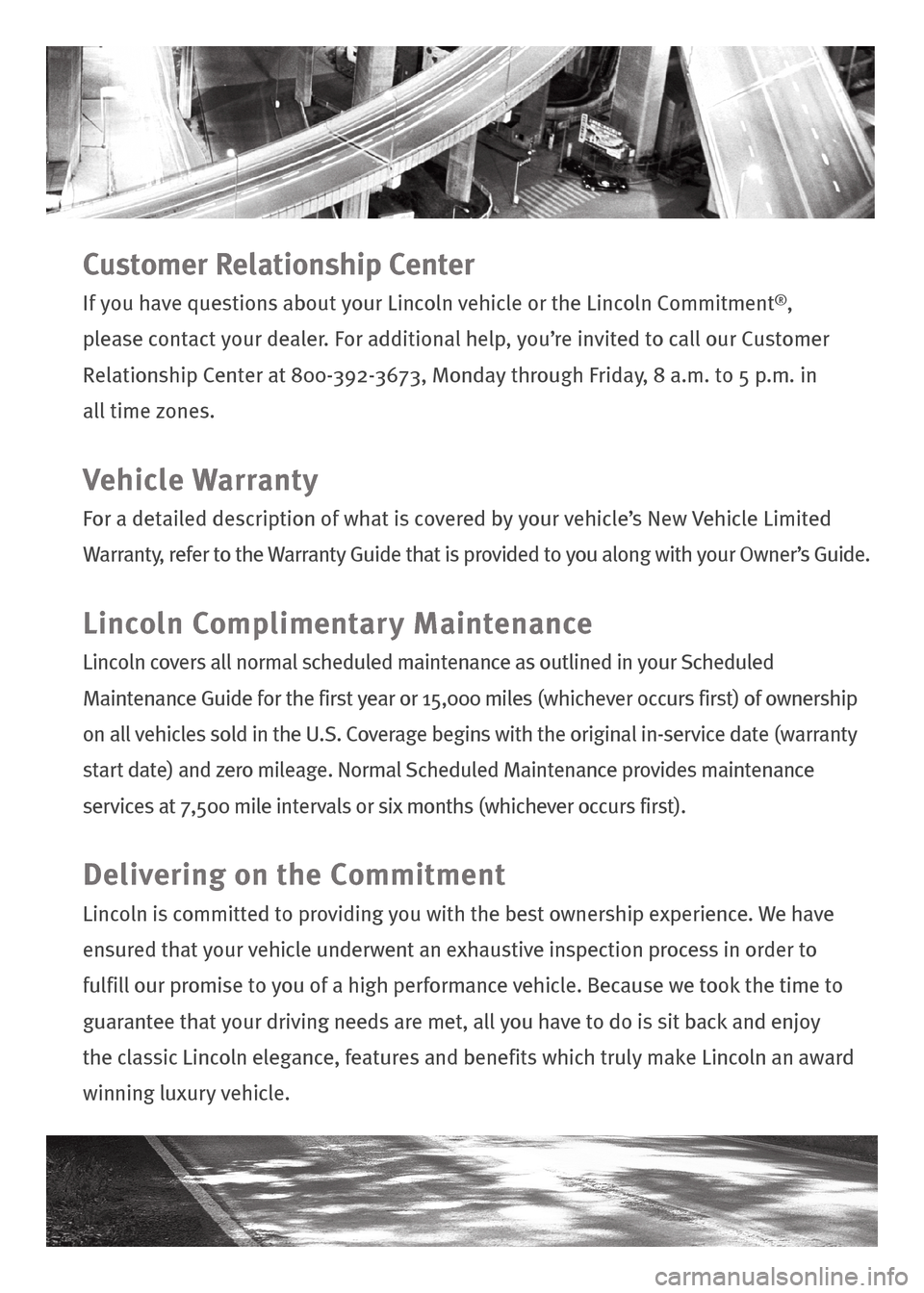 LINCOLN NAVIGATOR 2010 Roadside Assistance Card LINCOLN NAVIGATOR 2010 Roadside Assistance Card
