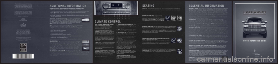 LINCOLN NAVIGATOR 2011  Quick Reference Guide 