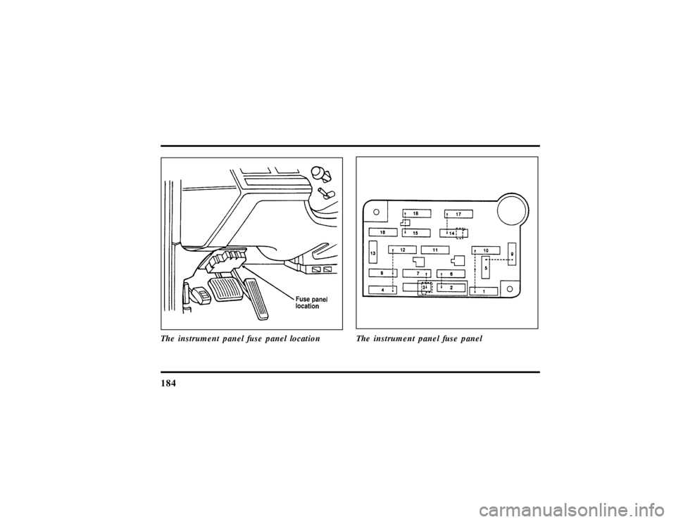LINCOLN TOWN CAR 1997  Owners Manual 184The instrument panel fuse panel location
The instrument panel fuse panel
File:10fnert.ex
Update:Thu Jun 20 15:16:36 1996 