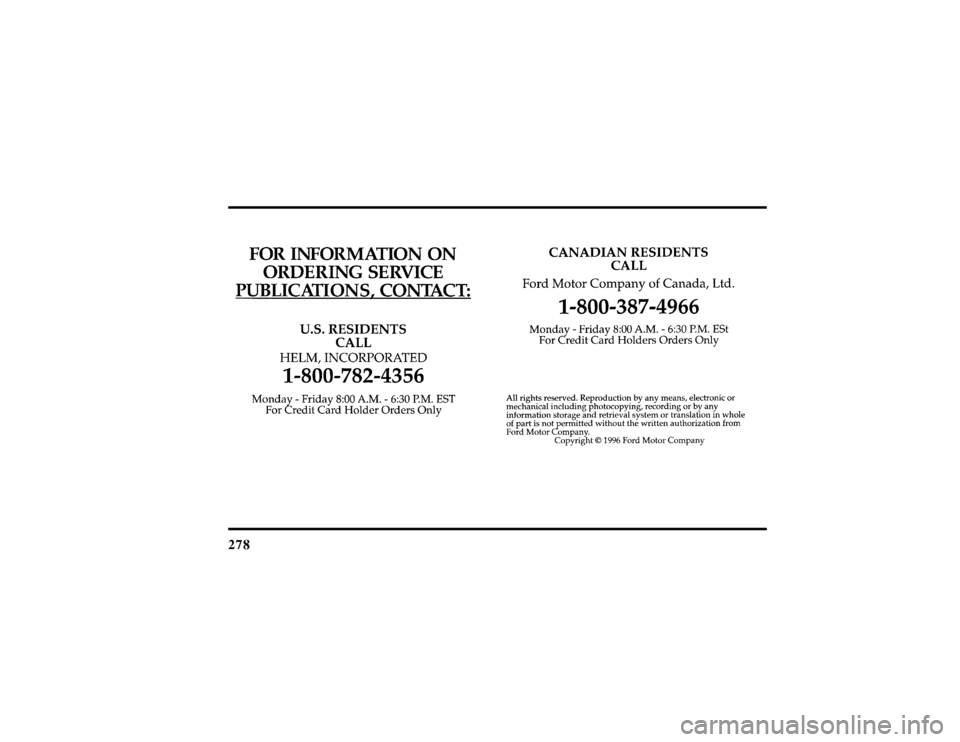 LINCOLN TOWN CAR 1997  Owners Manual 278
File:15fnact.ex
Update:Mon Jun 17 13:55:48 1996 