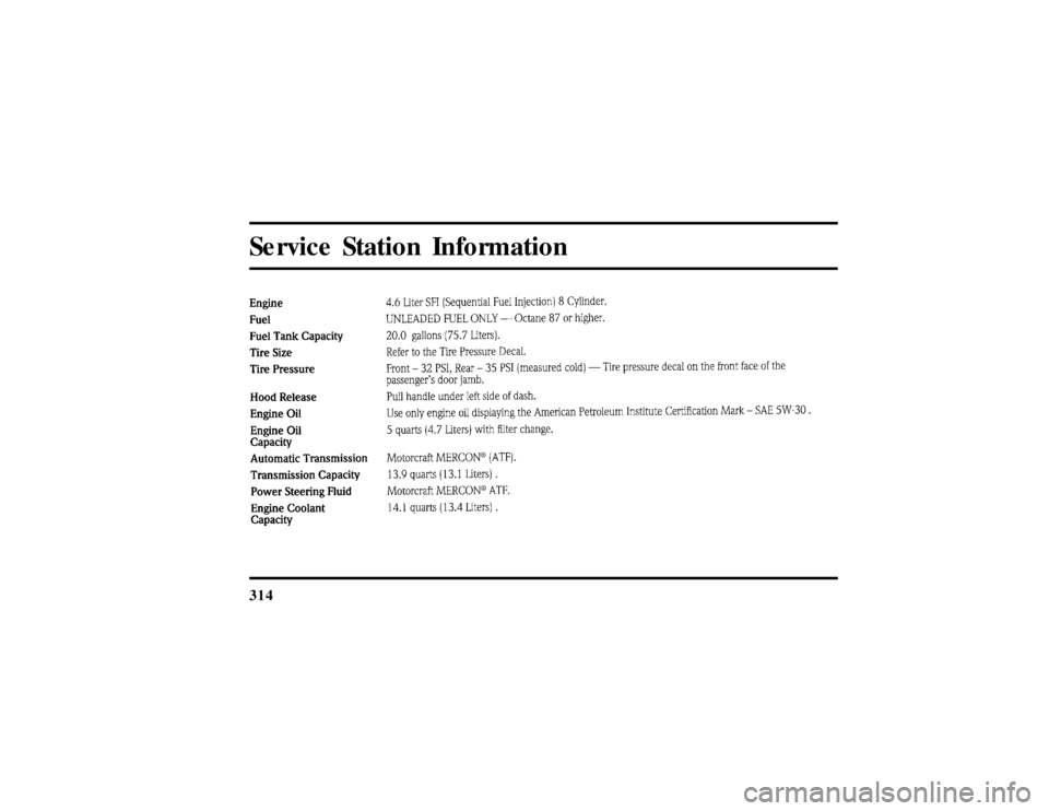 LINCOLN TOWN CAR 1997 Owners Manual 314Service Station Information
File:17fngst.ex
Update:Thu Jun 20 15:17:47 1996 LINCOLN TOWN CAR 1997 Owners Manual 314Service Station Information
File:17fngst.ex
Update:Thu Jun 20 15:17:47 1996