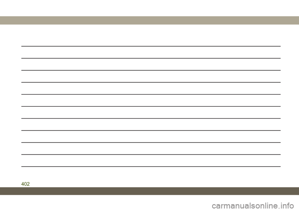 JEEP WRANGLER 2DOORS 2018 Instrukcja obsługi (in Polish) 402 JEEP WRANGLER 2DOORS 2018 Instrukcja obsługi (in Polish) 402