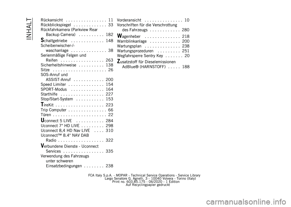 JEEP COMPASS 2021  Betriebsanleitung (in German) ���1�4�&�)�- �(������	���
� � � � � � � � � � � � � � � � � �J�J
�(���������	������ � � � � � � � � � � � � � �L�L
�(������
������� �:�