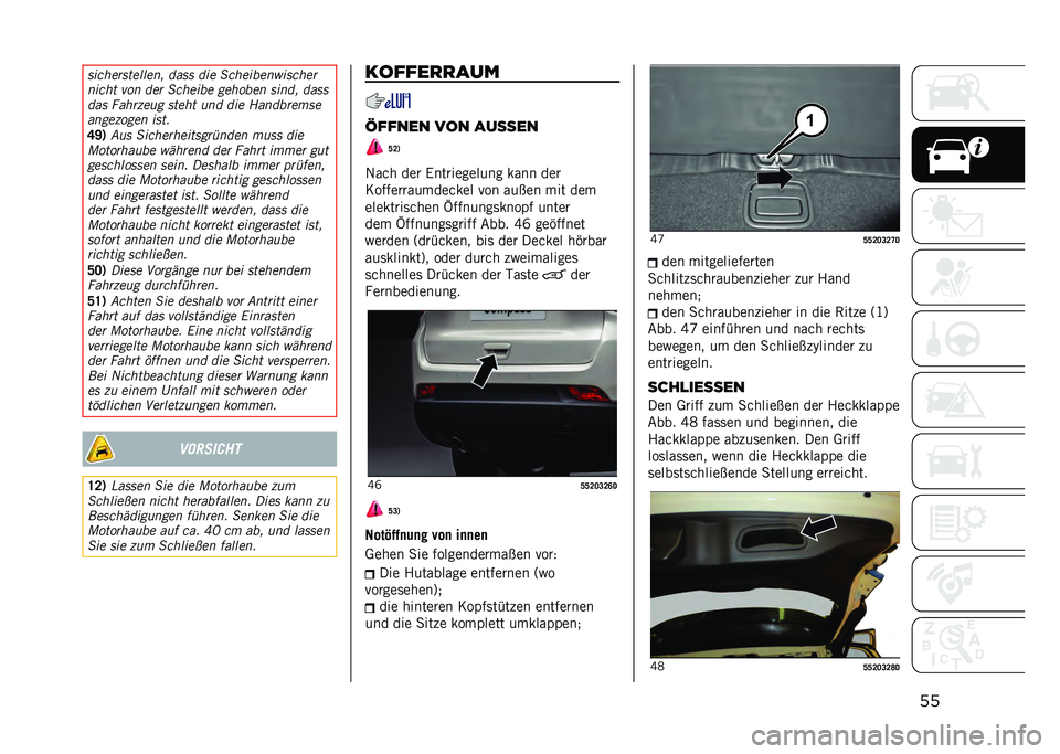 JEEP COMPASS 2021  Betriebsanleitung (in German) ��������	��������
 ���� ��� ��������� ������	
����� ��!� ���	 ������� ����!��� �����
 ����
��� ����	���� ����� ��� ��