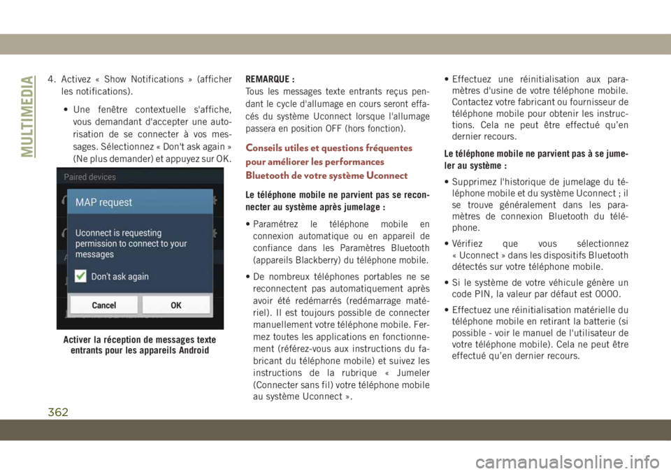 JEEP COMPASS 2019 Notice dentretien (in French) 4. Activez « Show Notifications » (afficher
les notifications).
• Une fenêtre contextuelle s'affiche,
vous demandant d'accepter une auto-
risation de se connecter à vos mes-
sages. Séle JEEP COMPASS 2019 Notice dentretien (in French) 4. Activez « Show Notifications » (afficher
les notifications).
• Une fenêtre contextuelle s'affiche,
vous demandant d'accepter une auto-
risation de se connecter à vos mes-
sages. Séle