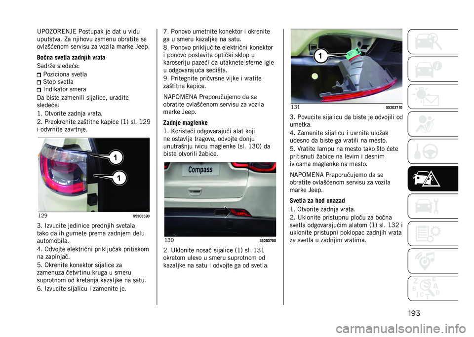 JEEP COMPASS 2021  Knjižica za upotrebu i održavanje (in Serbian) �����+��7��0�4�,��4 �+������	� �� �!�	� � ���!�
��������	� �7�	 ����
��� ��	�
��� ����	���� ��
����	������
 ������� ��	 ������	 �
�	