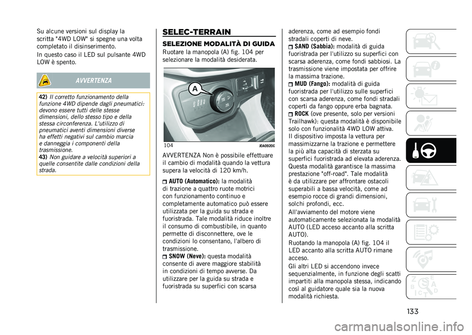 JEEP RENEGADE 2021  Libretto Uso Manutenzione (in Italian) ����+� ������	 �
�	������ ��� �������P ��
������� �>�K�[�, ��6�[�> �� ���	���	 ��� �
����
���
���	���� �� �������	���
�	����
�C� �