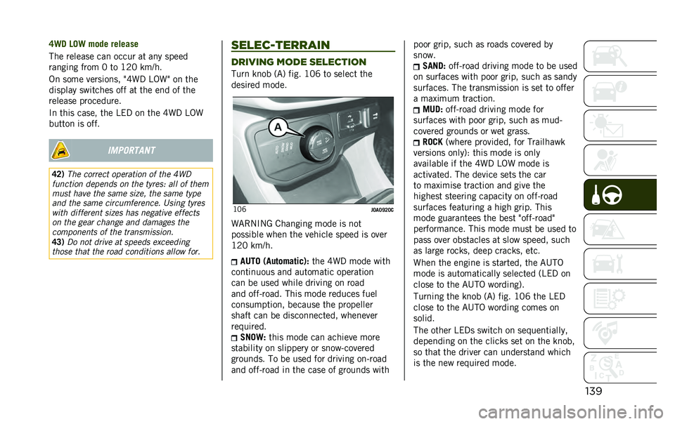 JEEP RENEGADE 2020  Owner handbook (in English) ����;�9� �0��9 ��
�� �������
��� ������� ���
 ����� �� ��
� �����
���
��	�
� ���� �5 �� �?�1�5 �
��@��
�,�
 ���� �����	��
�� �8�F��3 �