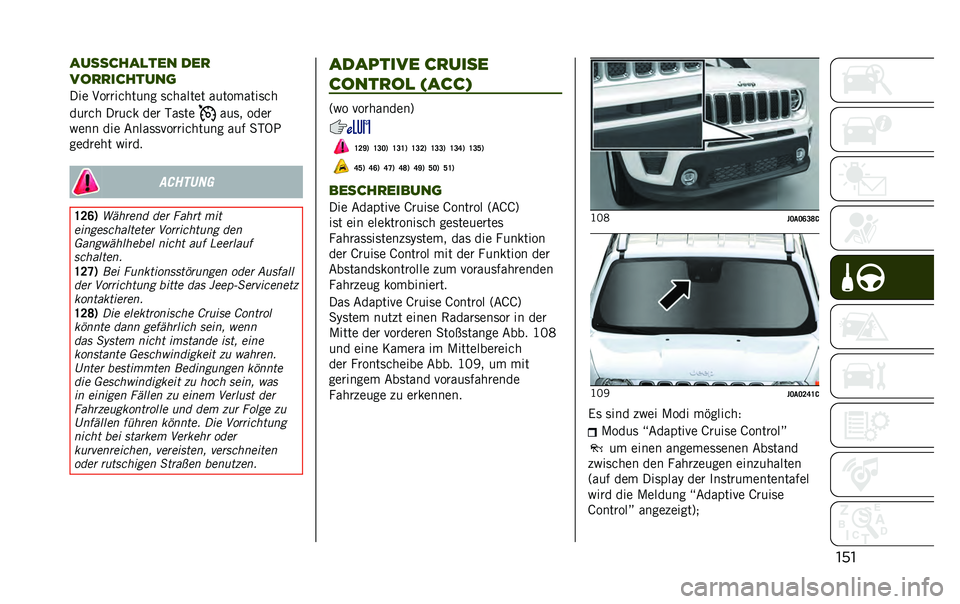JEEP RENEGADE 2020  Betriebsanleitung (in German) ����
������
�
��� ���
�����������	
��� �2������
���� �	��
����� ���������	��
�����
 ����� ��� �-��	��
���	� ����
�%��� ��