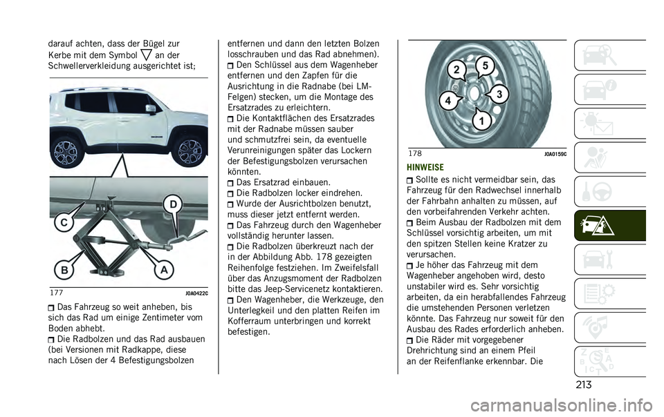 JEEP RENEGADE 2020  Betriebsanleitung (in German) ��������� ���
���� ���	�	 ��� ����� � ��
�6���� ��� ��� �
�,����
�� ���
�
��
�%������!���������� ���	������
��� ��	��0 �D�Q�Q

