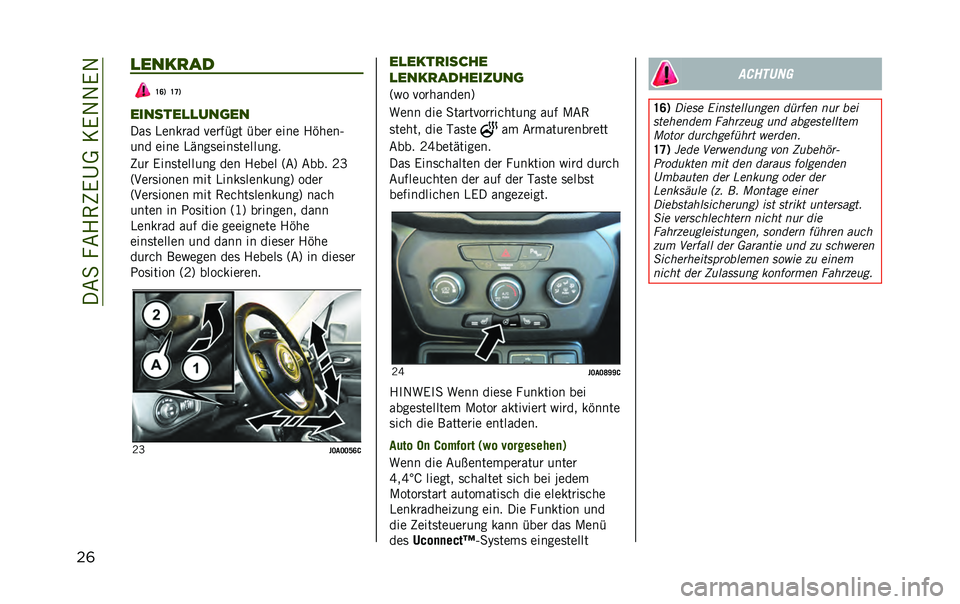 JEEP RENEGADE 2020  Betriebsanleitung (in German) ���&�
���&�4�(�"�.�C�*��6�.�1�1�.�1
��	 �
�����
�
�H�E�6 �H�G�6
�������
�
���	��
���	 �)������ �!������ ���� ���� �4�$�
���5
��� ���� �)����	��